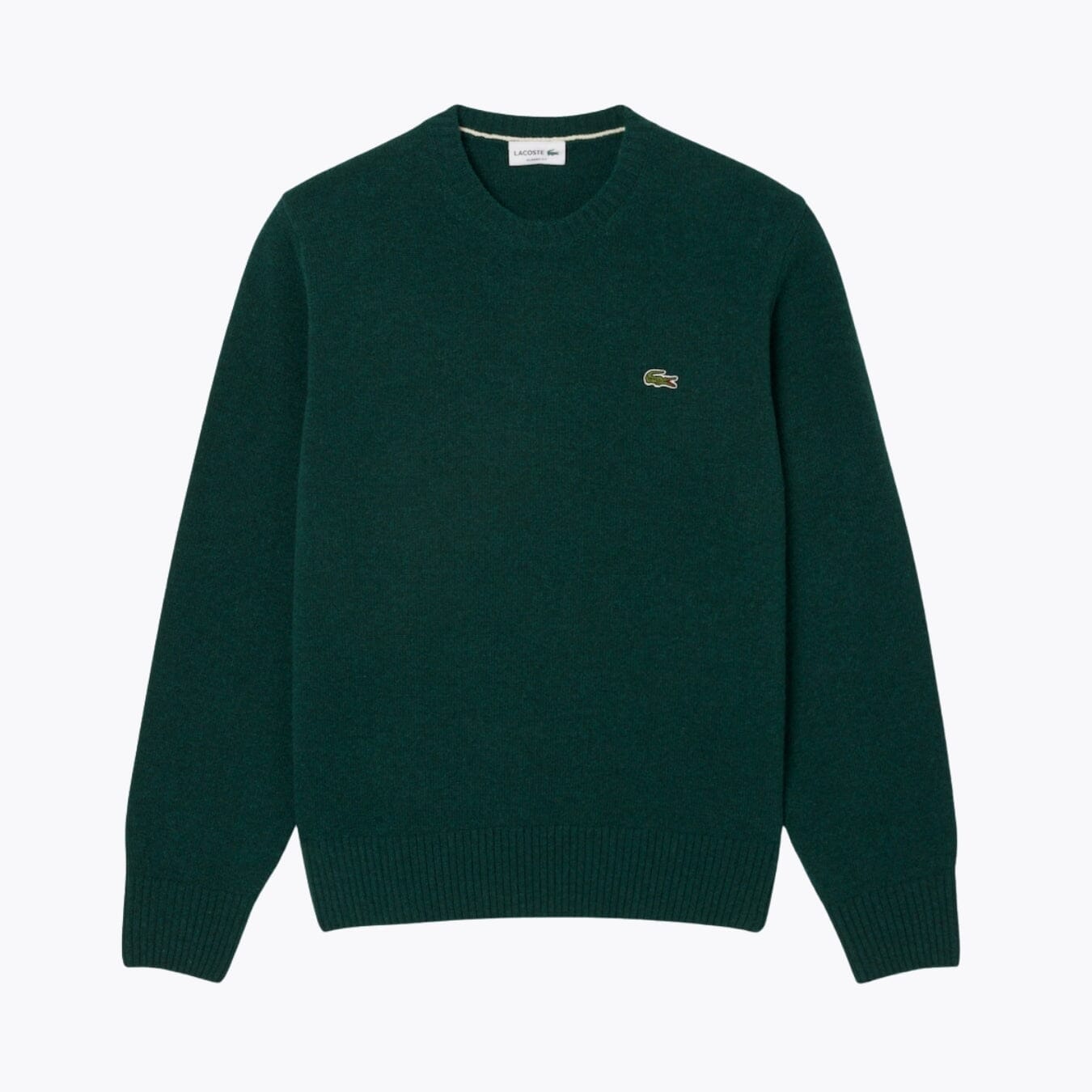 LC Carded Wool Crew Neck Sweater Lacoste Luxvian Sinople green S