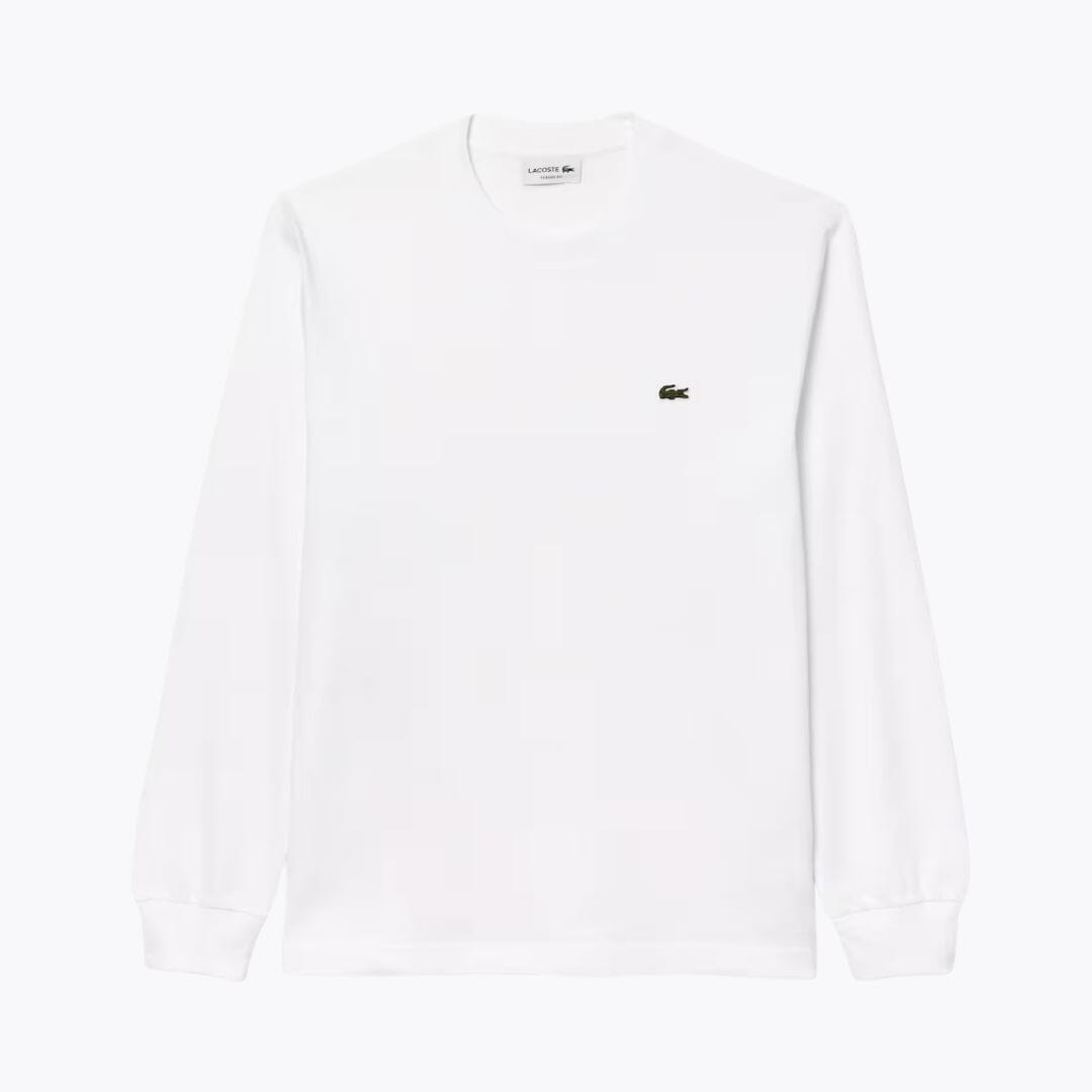 LC Long Sleeved Cotton T-shirt Lacoste Luxvian White S