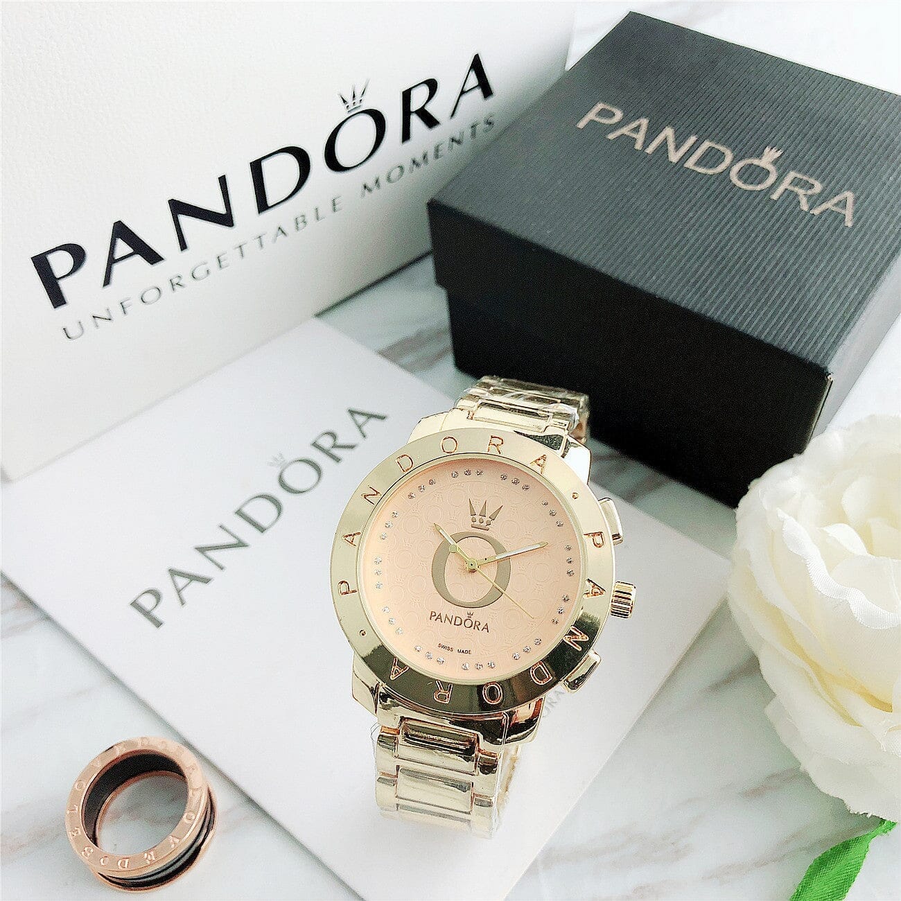 P A N D O R A Classic Glamour + Bracelet Charms Pandora Luxvian Gold