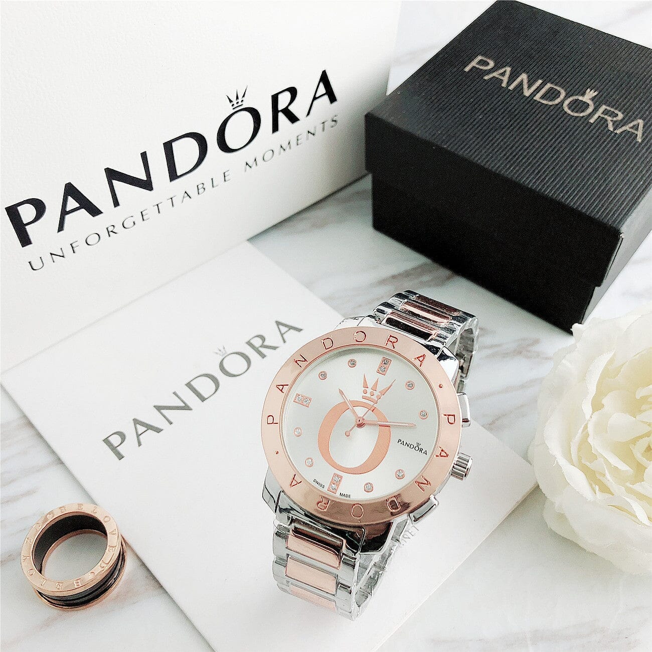 P A N D O R A Flyt Glamour Pandora Luxvian Rose White