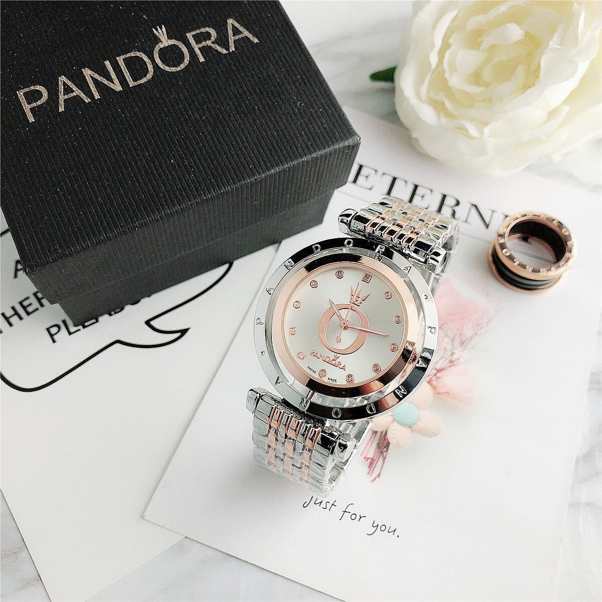 P A N D O R A Moments Glamour Pandora Luxvian Rose White