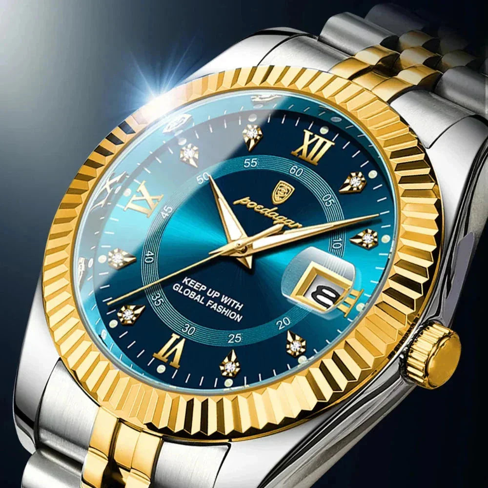 POEDAGAR GoldenStar - 40mm Watch | Water Resistant | Stainless Steel Poedagar Luxvian