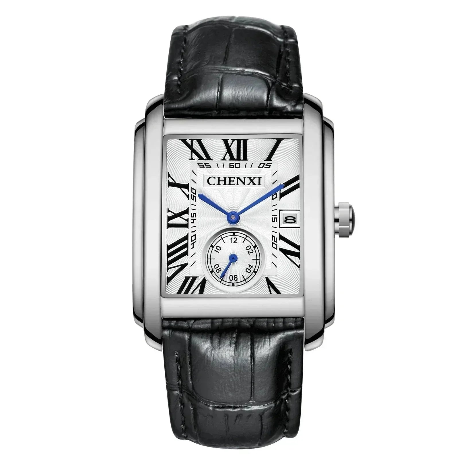 POEDAGAR Watch Vintage Pelle Poedagar Luxvian Black White