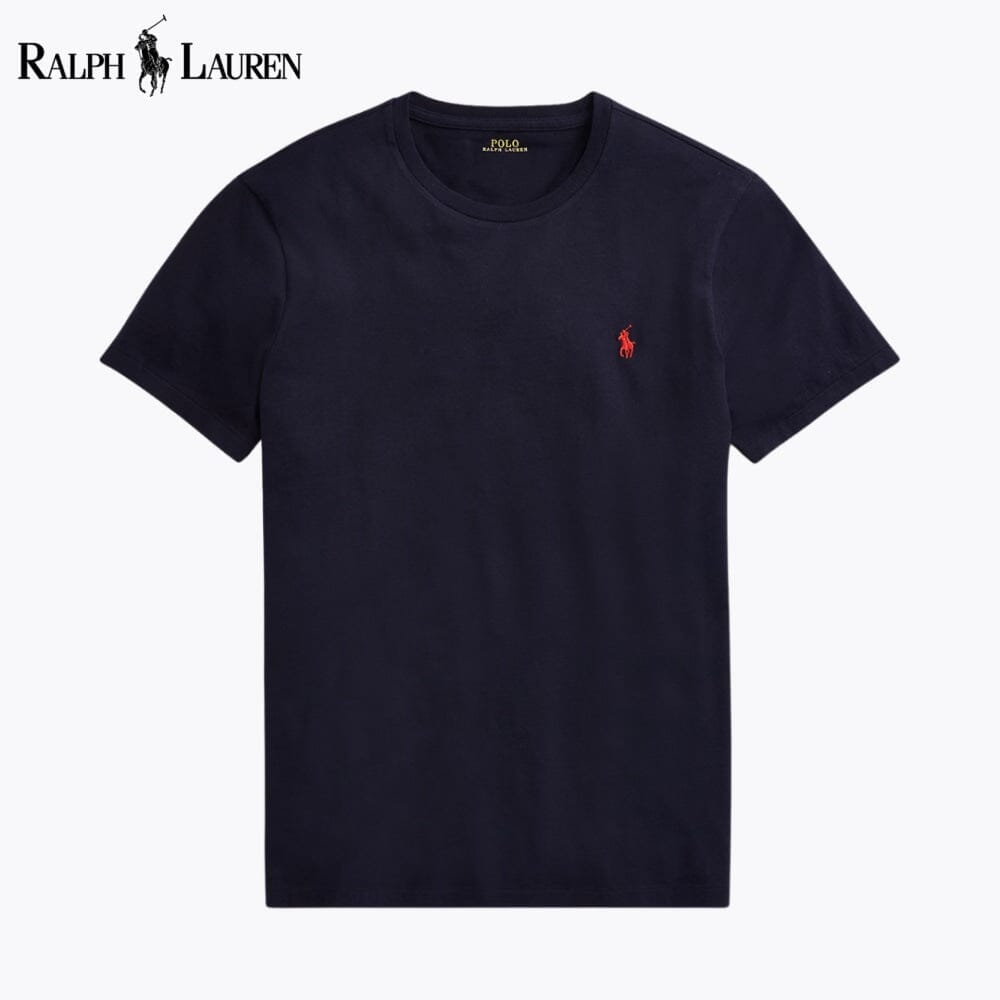 RL Custom Slim Fit Jersey Crewneck T-Shirt Ralph Lauren Luxvian Blue Navy S