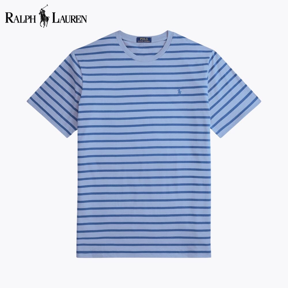 RL Striped Jersey Crewneck T-Shirt Ralph Lauren Aurev Blue/Old Royal S