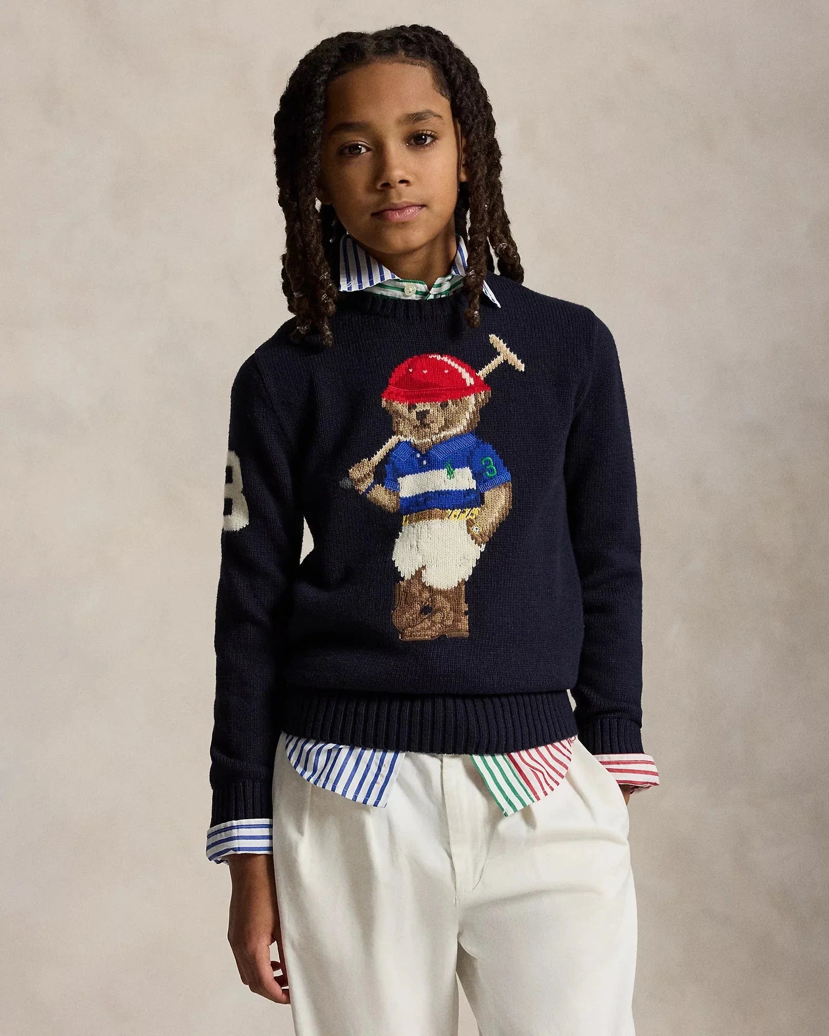 RL Sweater | Polo Bear Crewneck Sweater Navy Ralph Lauren Luxvian