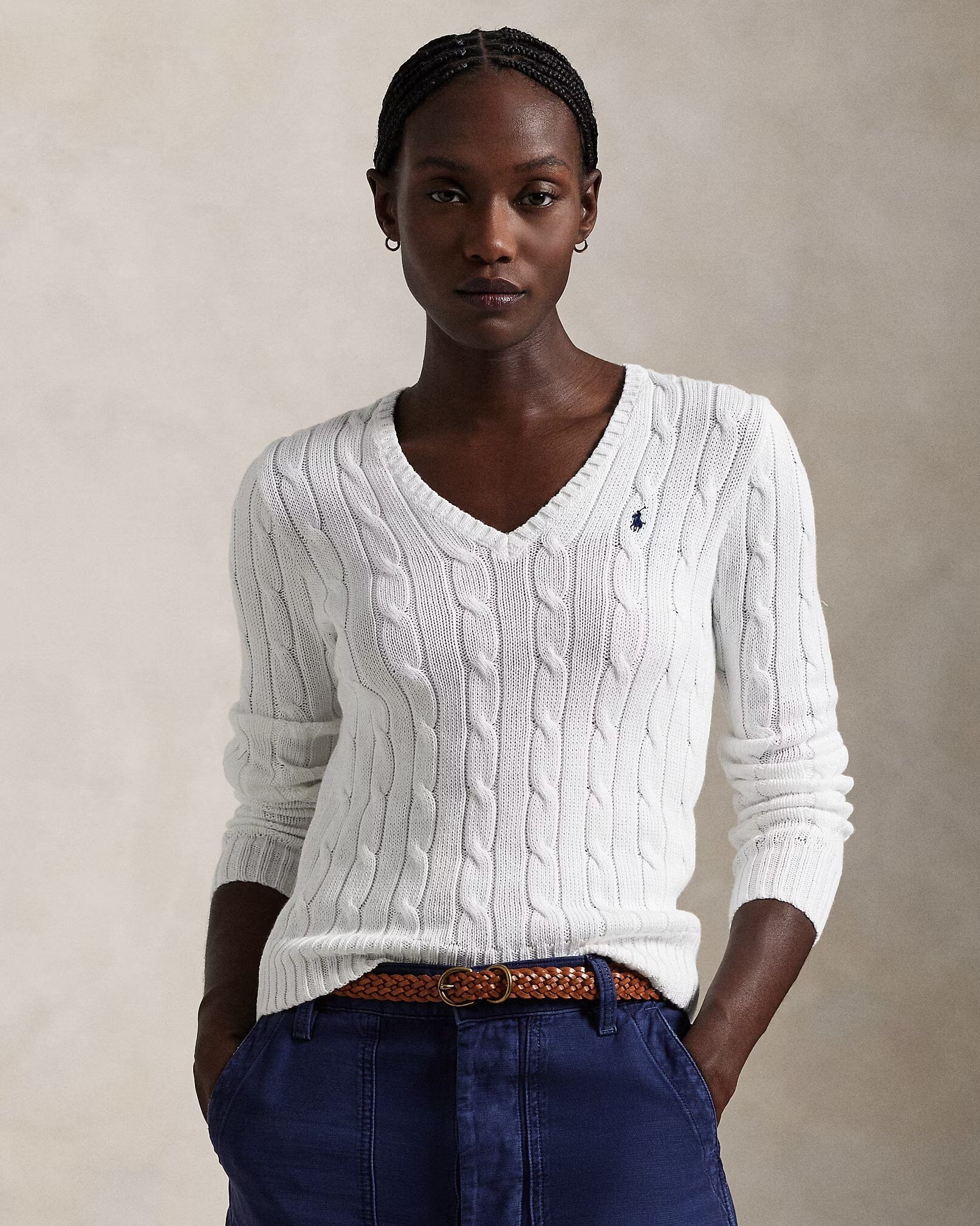 RL Sweater | V-Neck Ralph Lauren Aurev White XS