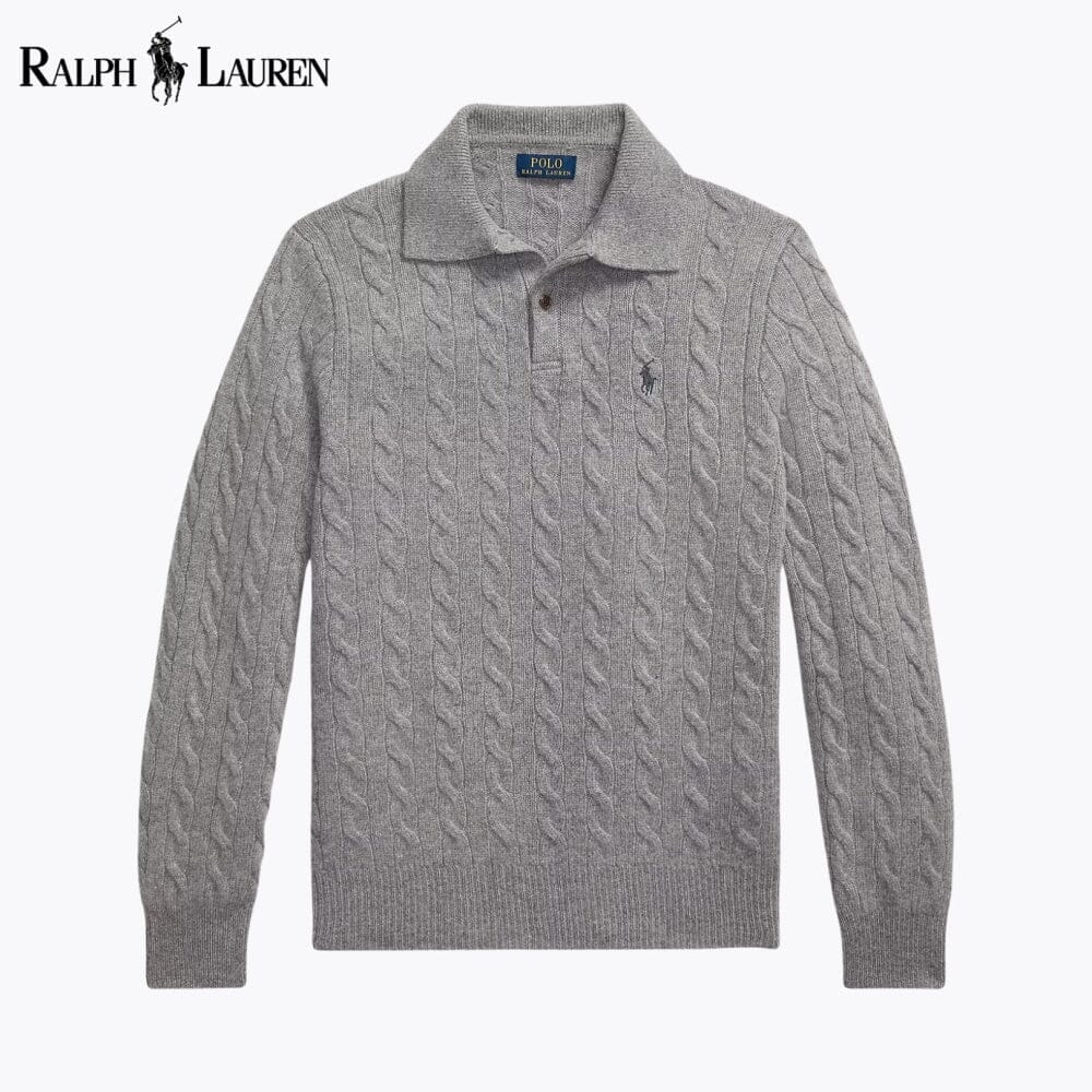 RL Wool–Cashmere Cable-Knit Jumper Ralph Lauren Luxvian Grey S