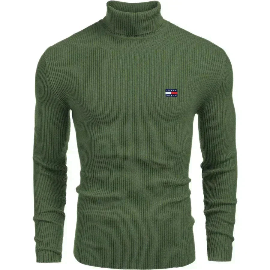 TH Turtleneck Classic Knit Sweater Tommy Hilfiger Luxvian Green S