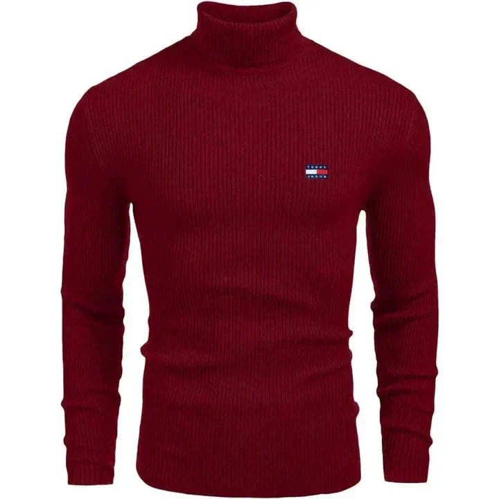 TM Men's Turtleneck Sweater Tommy Hilfiger Luxvian Red M