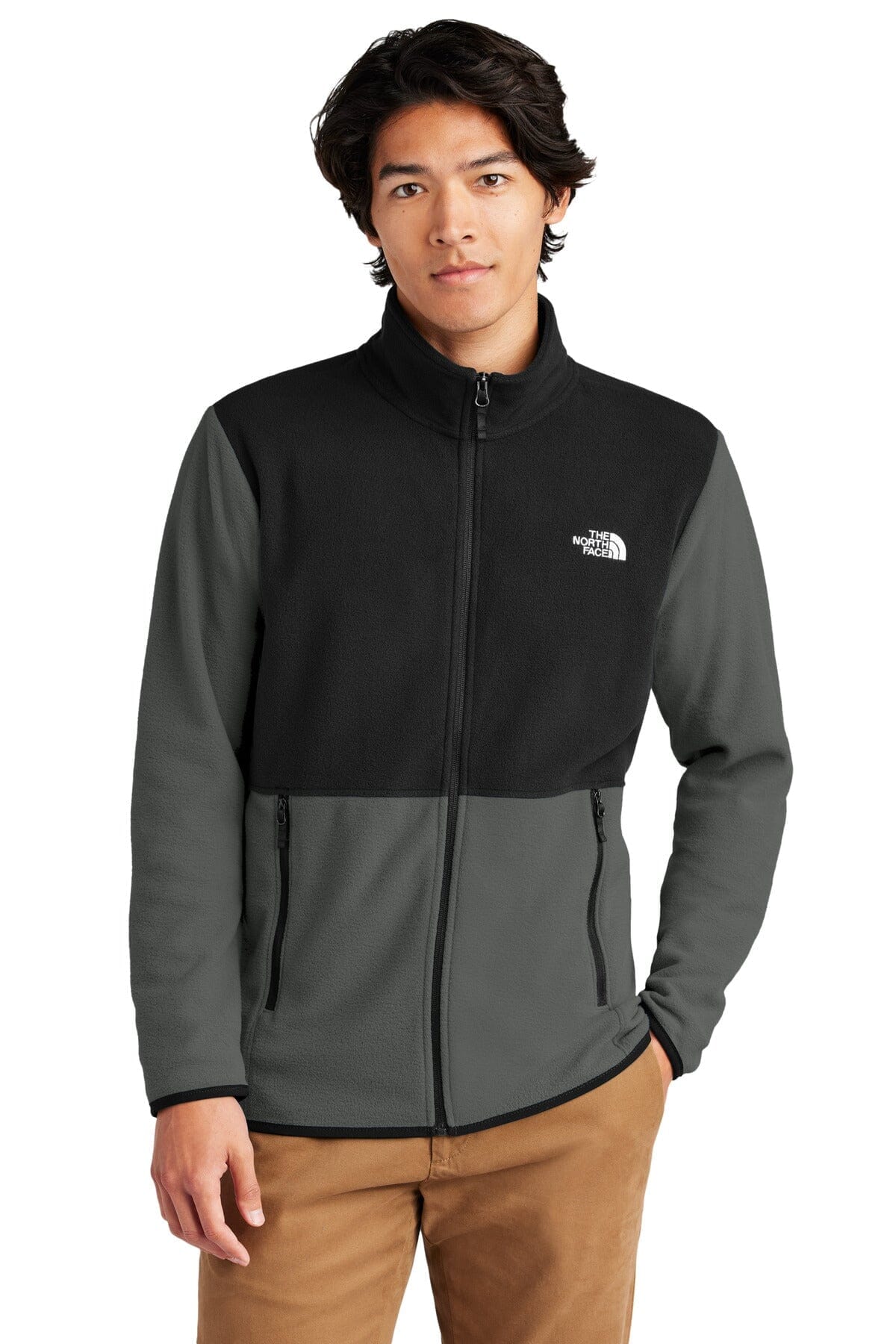 TNF Glacier Full-Zip Fleece Jacket The North Face Luxvian Asphalt Grey/ TNF Black S