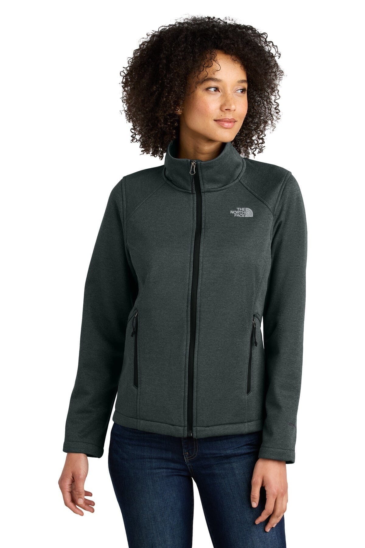 TNF Women's Chest Logo Ridgewall Soft Shell Jacket The North Face Luxvian TNF Dark Grey Heather S