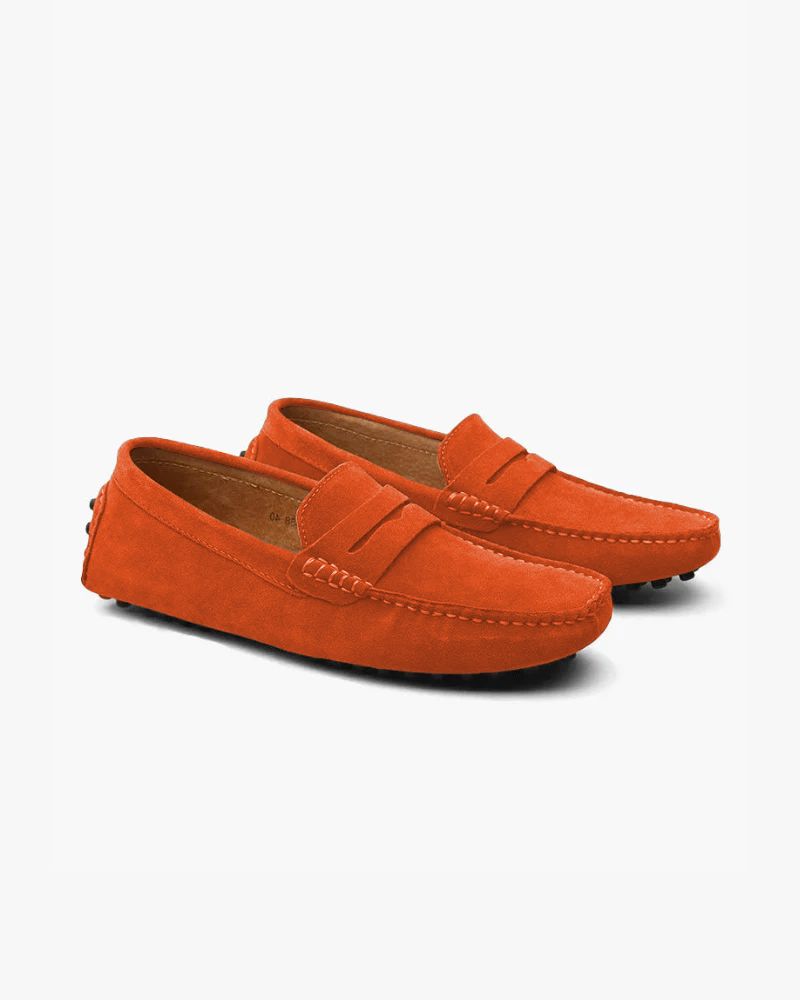 Wildleder Fahrer Slipper Luxvian Orange EU 38 / UK 5 / US 5.5