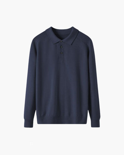 100% Premium Wolle Polo Luxvian Marineblau XS 