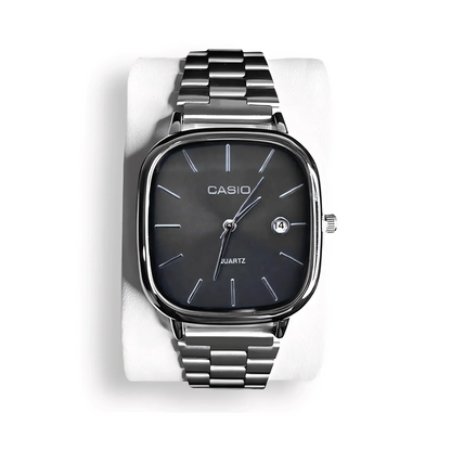 C A S I O Luxurious 36mm Watch - Water Resistant | Transferred steel Relógio CASIO Luxurious 36mm - Unissex Resistente à água | Aço Inoxidável Luxvian Black & Silver 