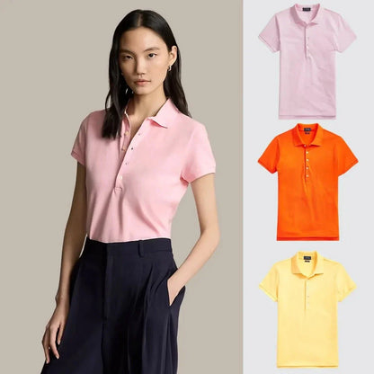 Kaufen Sie 1, erhalten Sie 3! Polo-Shirt-Set aus Piqué-Baumwolle Luxvian Rosa - Orange - Gelb S 