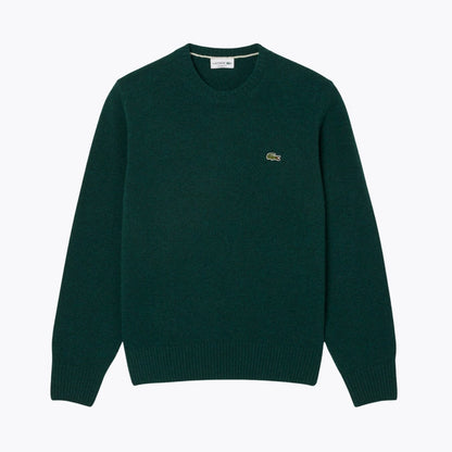 LC Carded Wool Crew Neck Sweater Lacoste Luxvian Sinople green S 