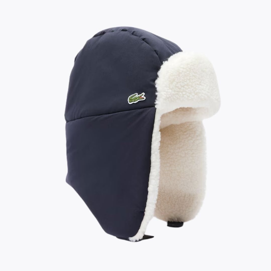 LC Fleece Lined Water-Repellent Chapka Lacoste Luxvian Navy blue / white 