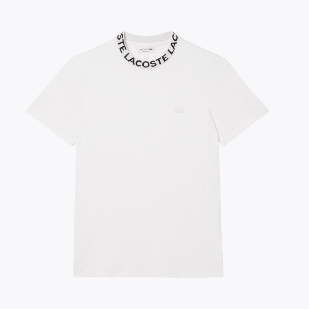 LC Jacquard Branded Piqué T-shirt Lacoste Luxvian White S 