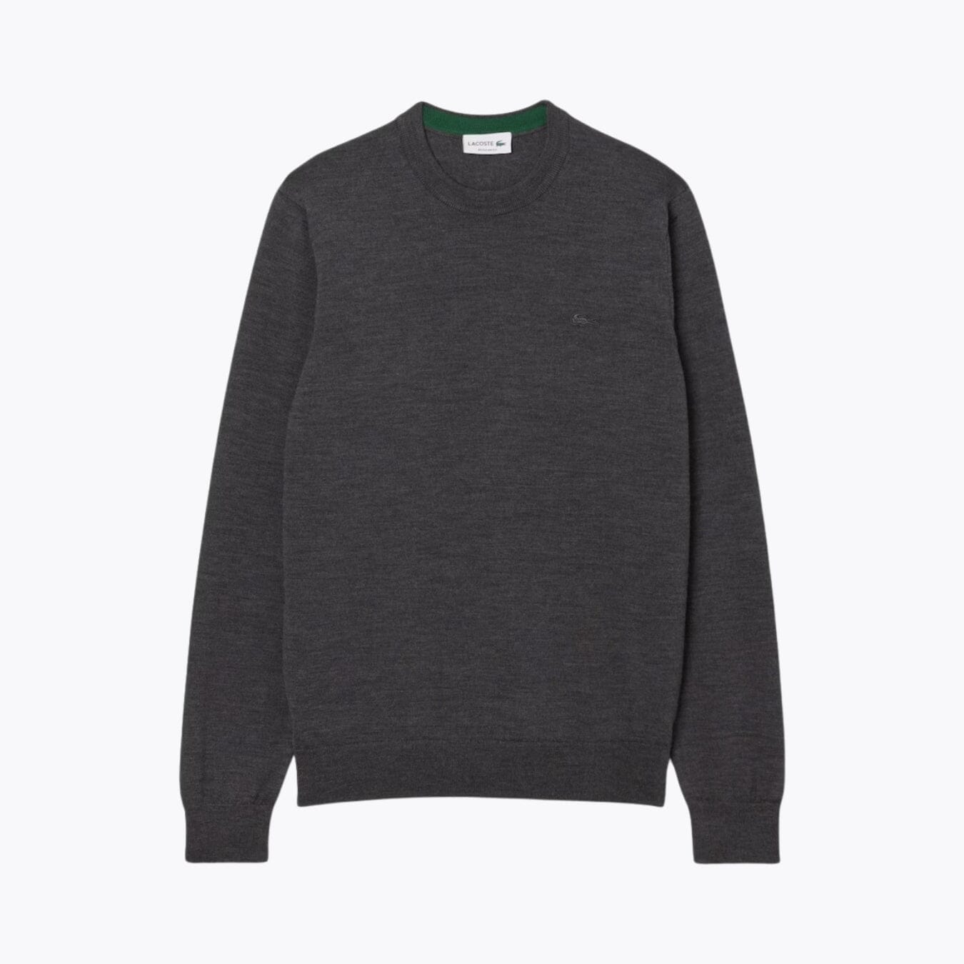 LC Merino Wool Crew Neck Sweater Lacoste Aurev Grey S 
