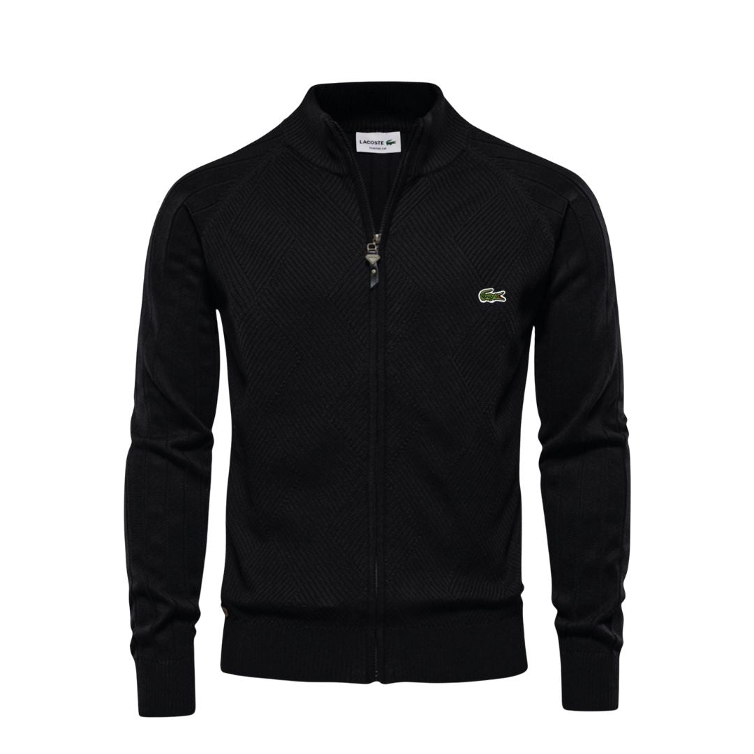 LC Pull Zippé Texturé Homme Lacoste Luxvian Noir S 