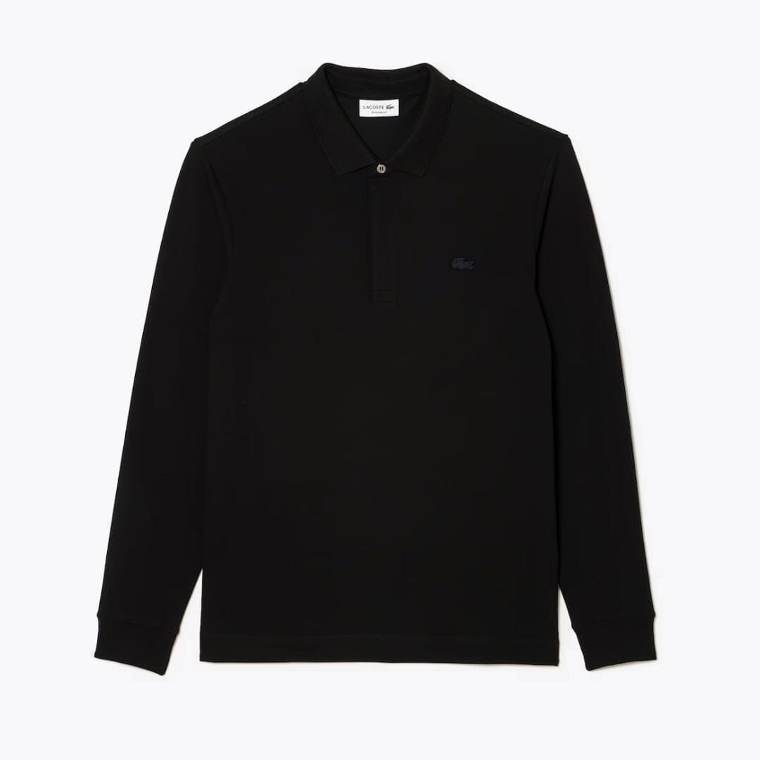 LC Regular Fit Paris Stretch Piqué Polo Shirt Lacoste Luxvian Black S 
