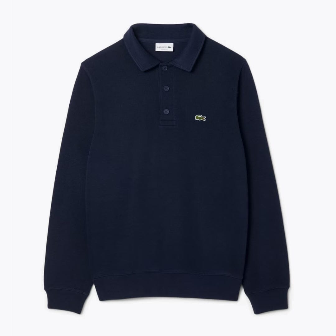 LC Ribbed Cotton Polo Collar Sweatshirt Lacoste Luxvian Blue S 