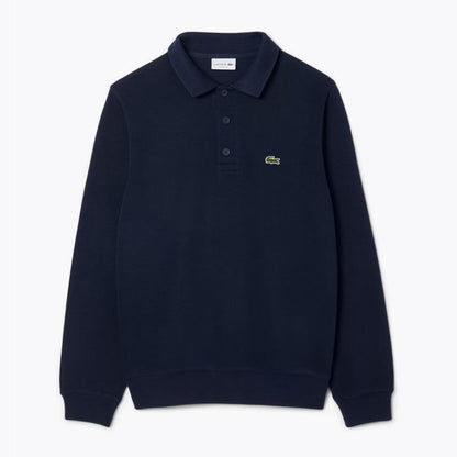 LC Ribbed Cotton Polo Collar Sweatshirt Lacoste Luxvian Blue S 