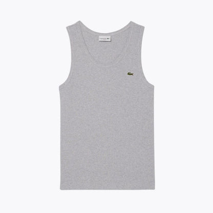 LC Slim Fit Ribbed Cotton Tank Top Lacoste Luxvian Light grey S 