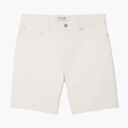 LC Straight Fit Denim Bermuda Shorts Lacoste Luxvian White S 