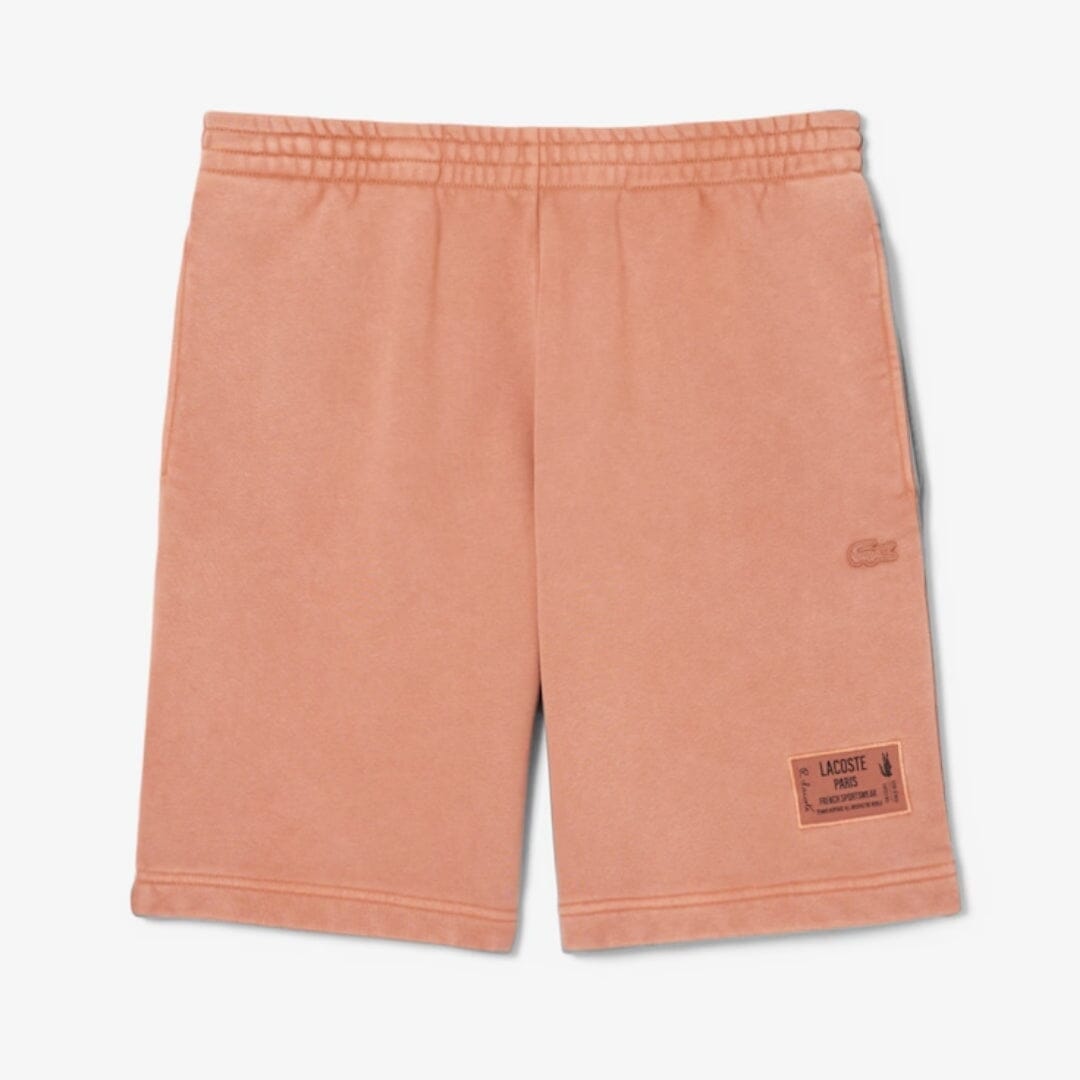 LC Washed Effect Cotton Fleece Shorts Lacoste Aurev Terracota brown S 