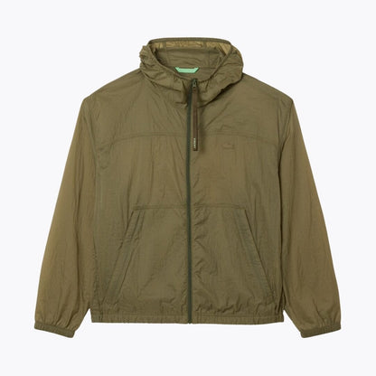 LC Water-Repellent Packable Nylon Jacket Lacoste Luxvian Khaki green S 