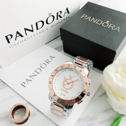 P A N D O R A Classic Glamour + Bracelet Charms Pandora Luxvian Rose White 
