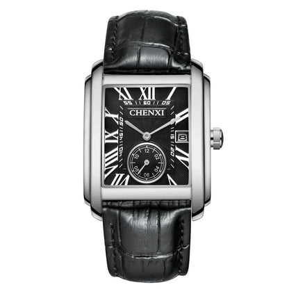 POEDAGAR Watch Vintage Pelle Poedagar Luxvian Black Silver 