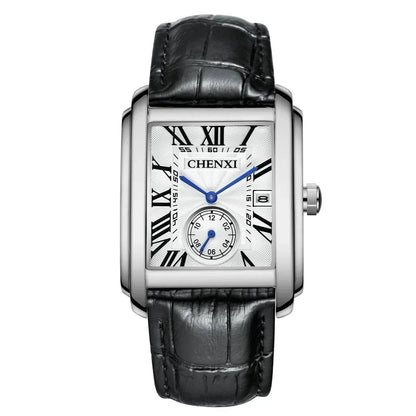 POEDAGAR Watch Vintage Pelle Poedagar Luxvian Black White 