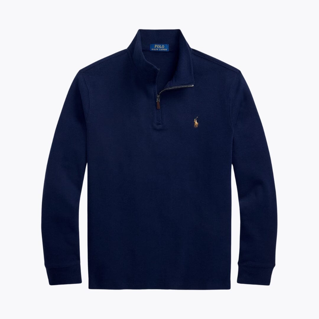RL Estate-Rib Quarter-Zip Pullover Ralph Lauren Luxvian Cruise Navy S 