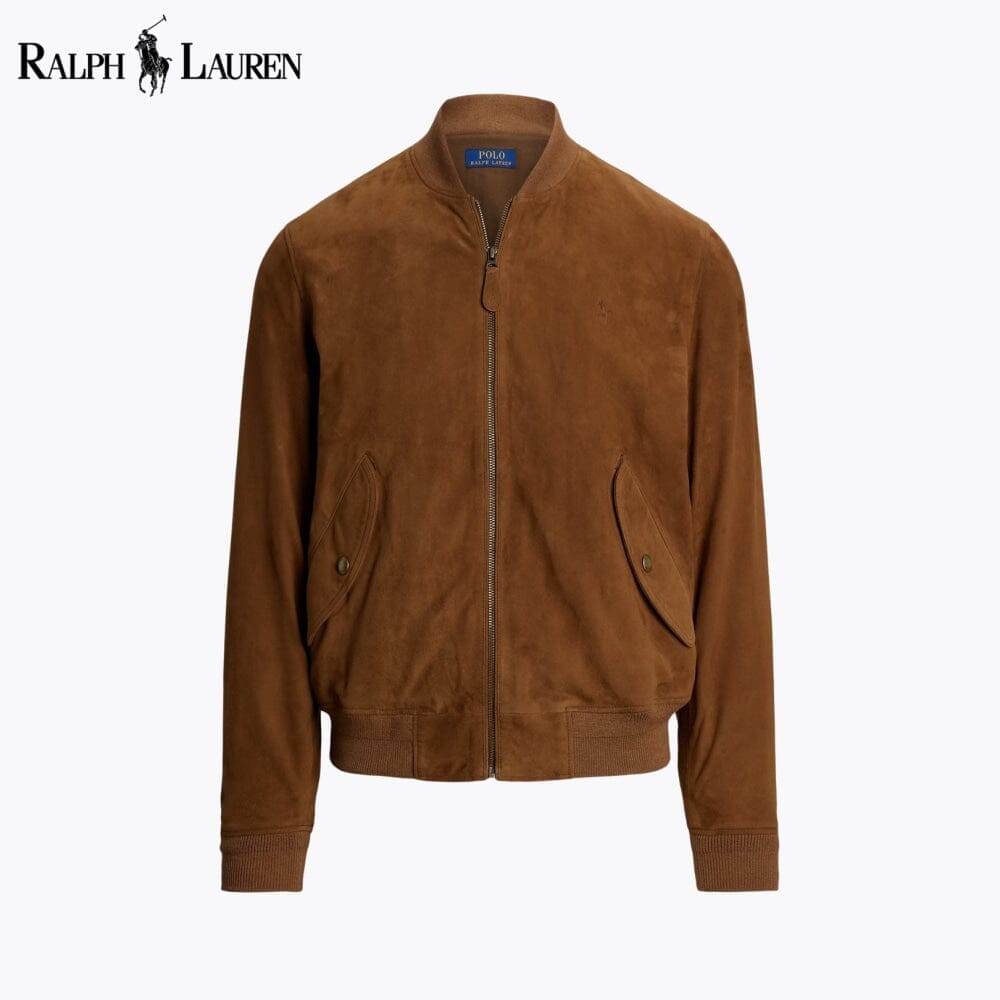 RL Suede Bomber Jacket Ralph Lauren Aurev Country Brown S 