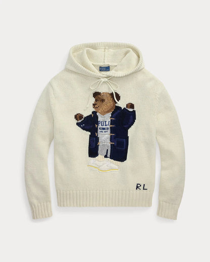 RL Sweater | Polo Bear Hooded Sweater Cream Ralph Lauren Luxvian 
