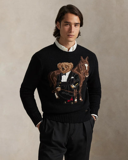 RL Sweater | Polo Bear Wool Sweater Polo Black Ralph Lauren Luxvian 