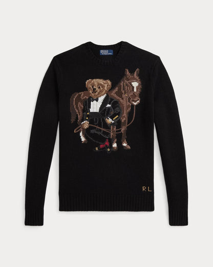 RL Sweater | Polo Bear Wool Sweater Polo Black Ralph Lauren Luxvian 