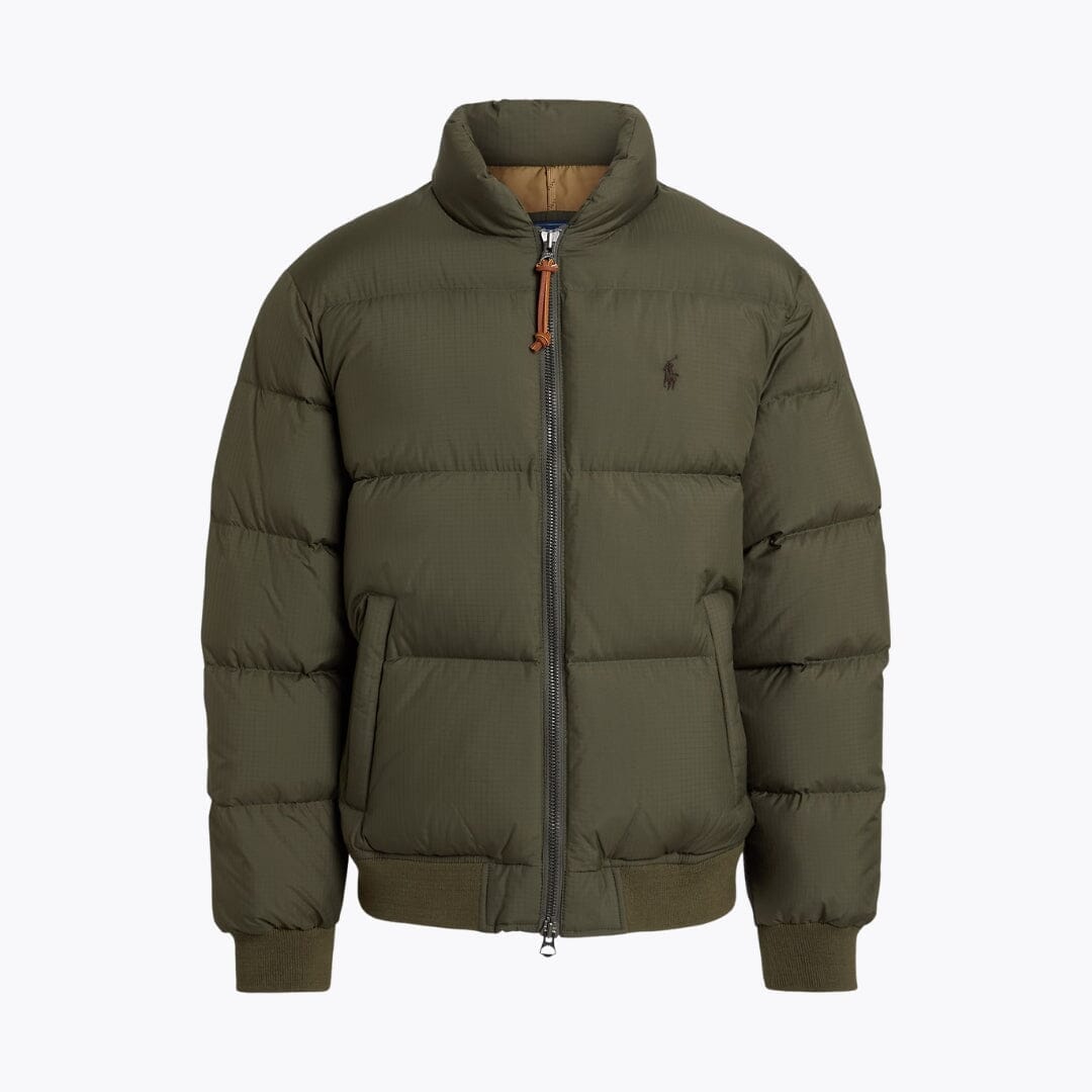 RL Textured Ripstop Down Jacket Ralph Lauren Aurev Ranger Green S 