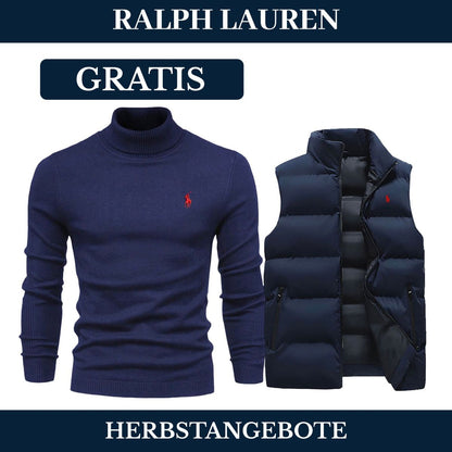 RL Weste + Gratis-Pullover (LAGERRÄUMUNG) Ralph Lauren Aurev Blau Blau M