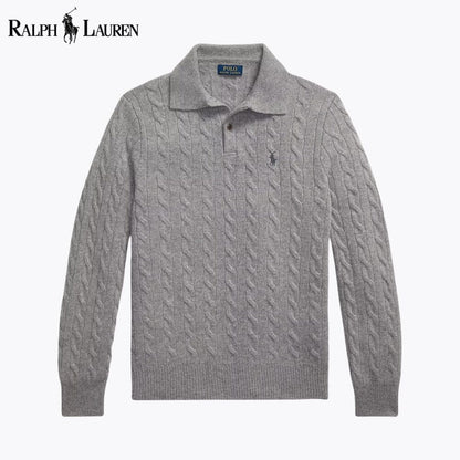 RL Wool–Cashmere Cable-Knit Jumper Ralph Lauren Luxvian Grey S 