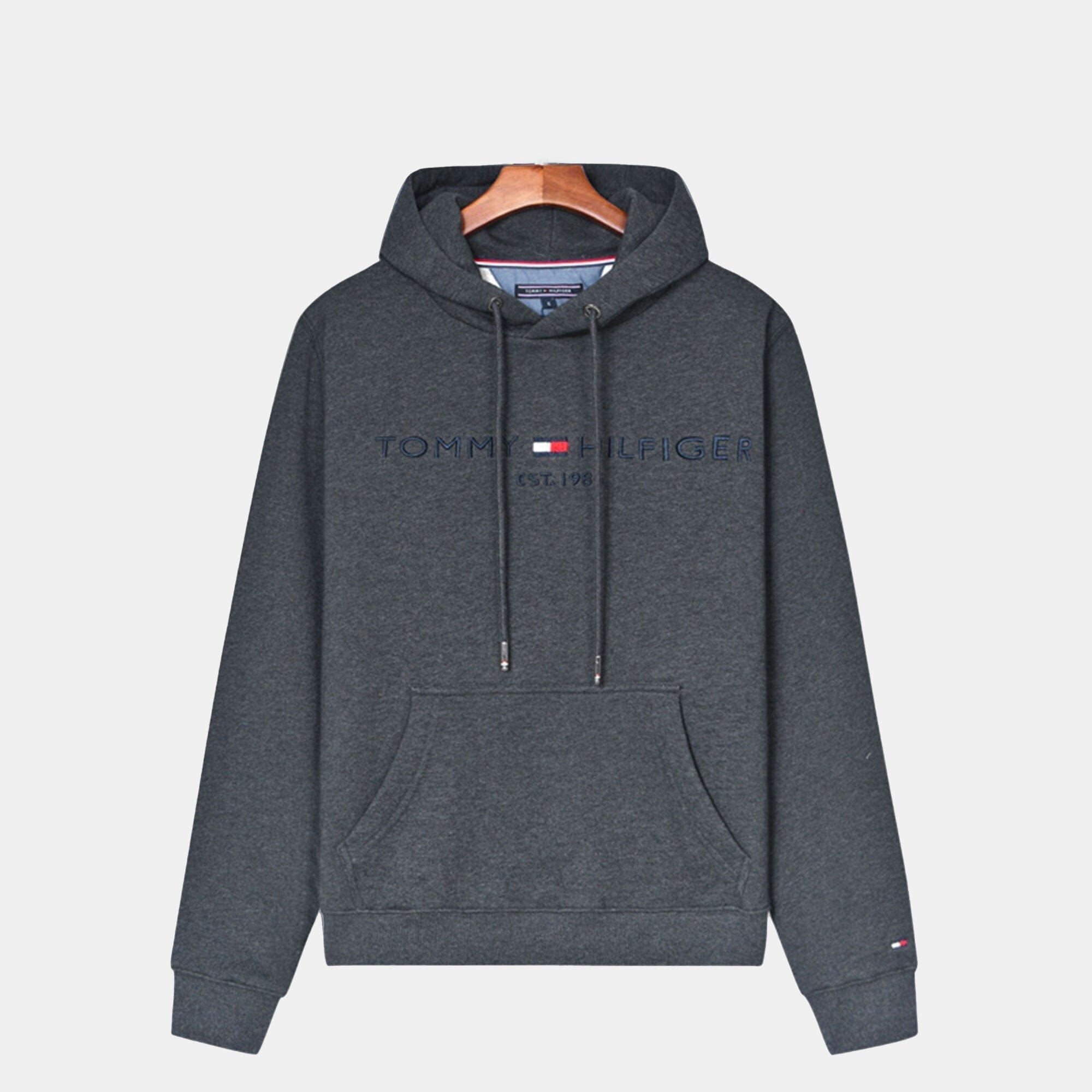 TH Premium Cotton Hoodie Tommy Hilfiger Luxvian Dark Gray S 