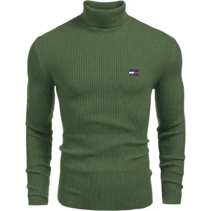 TH Turtleneck Classic Knit Sweater Tommy Hilfiger Luxvian Green S 