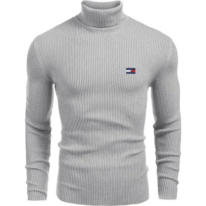 TH Turtleneck Classic Knit Sweater Tommy Hilfiger Luxvian Grey S 